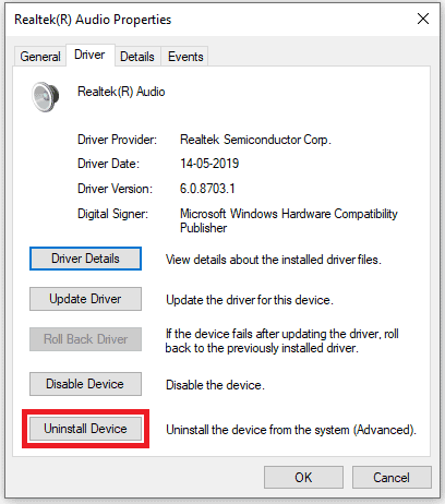 Reinstall the audio drivers 3