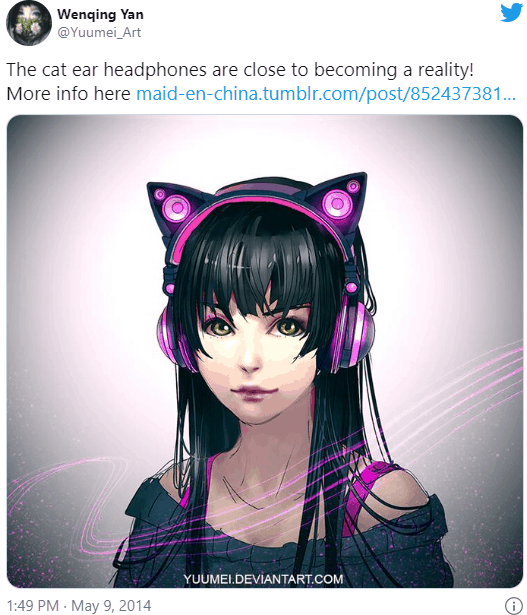 cat ear headphones craze anime tweet